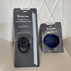 Hydro Flask Accessories Flex Straw Cap AND Flex Boot in Blue